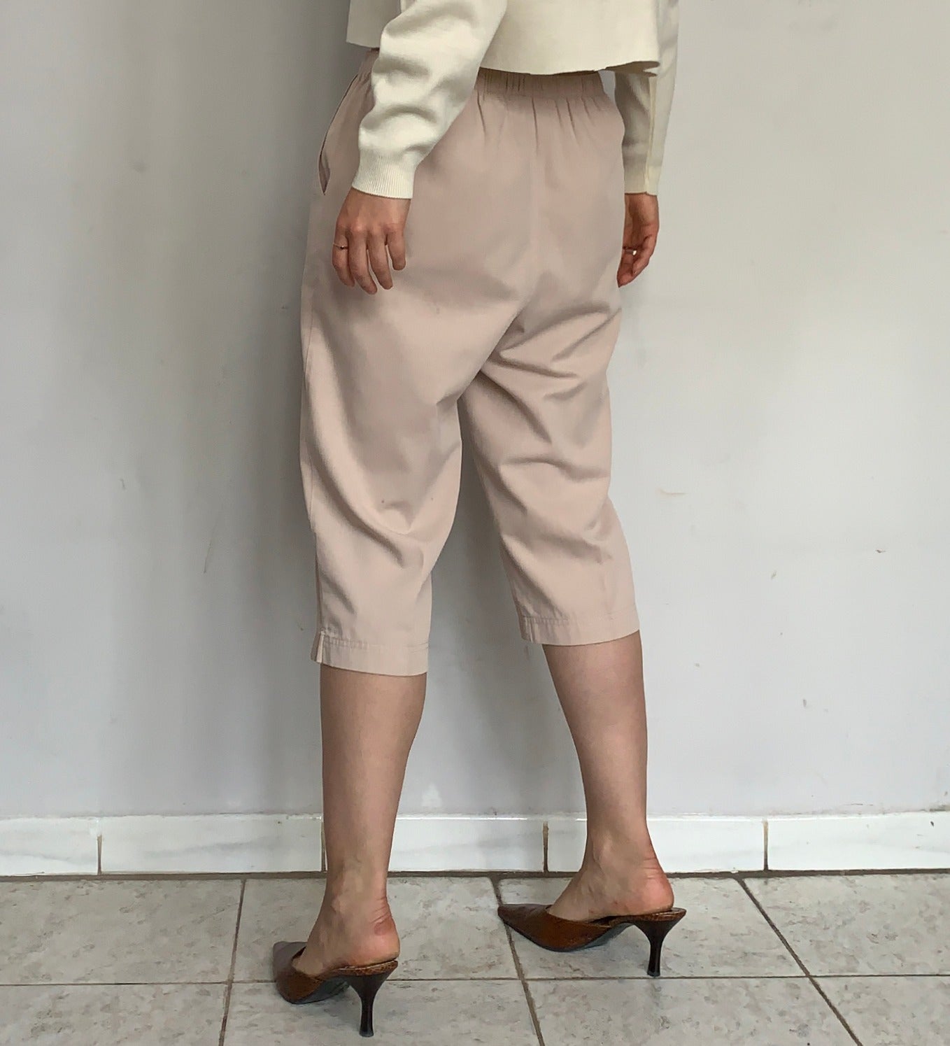 HIGH RISE CROPPED TROUSERS, ROSÉ