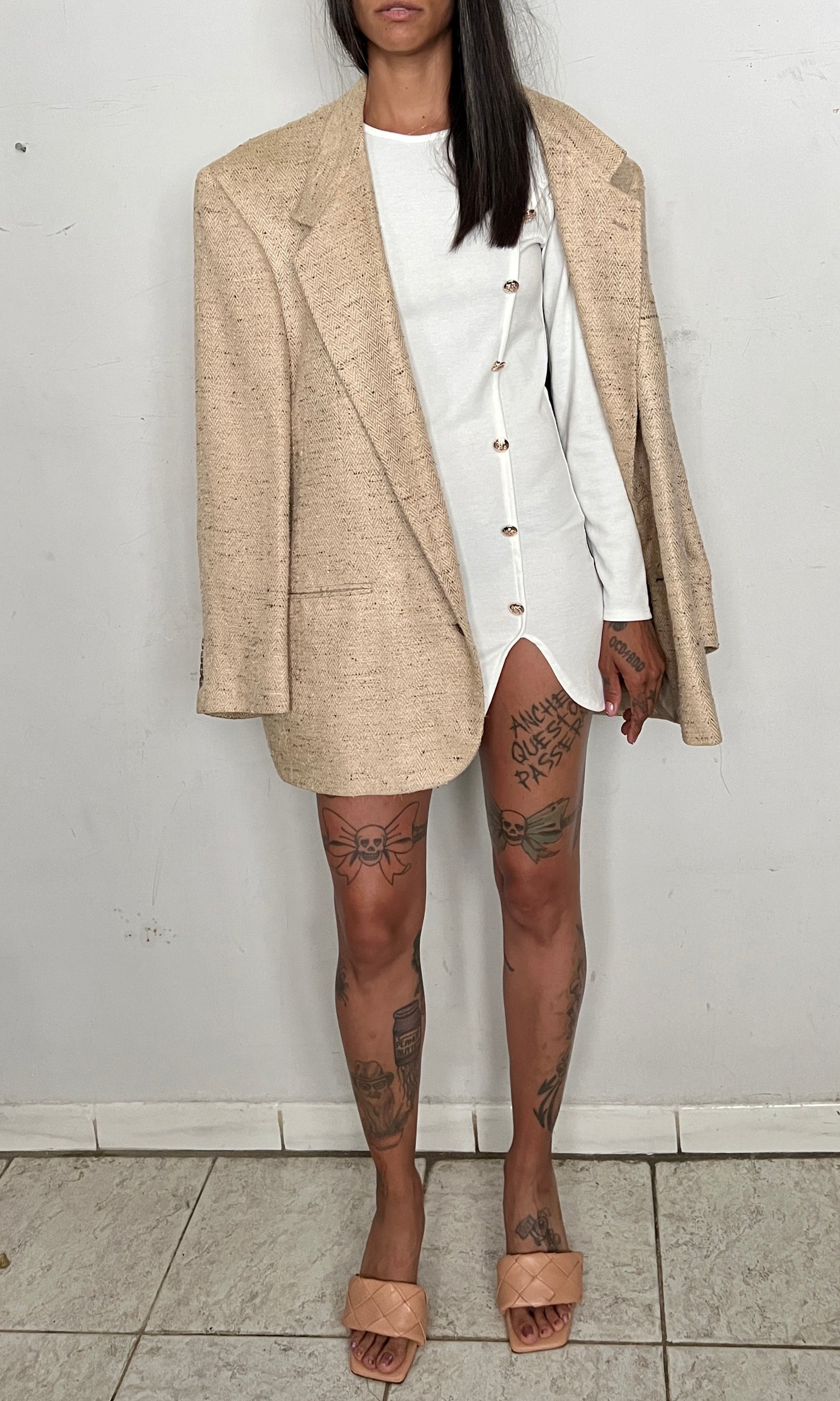 VINTAGE YSL OVERSIZED BLAZER, FLAN