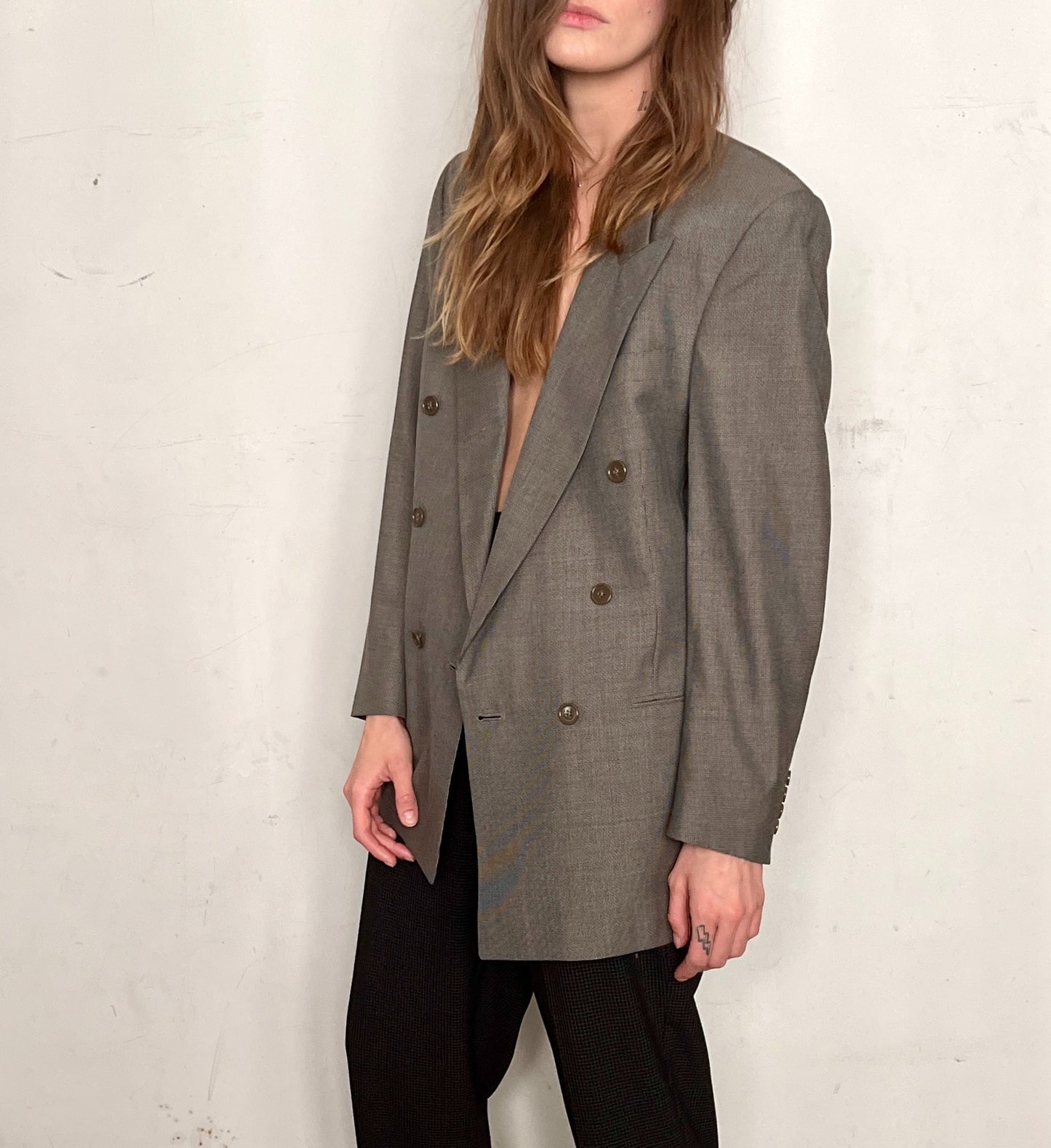 80S CHRISTIAN DIOR OVERSIZED BLAZER, STORMY WEAVE