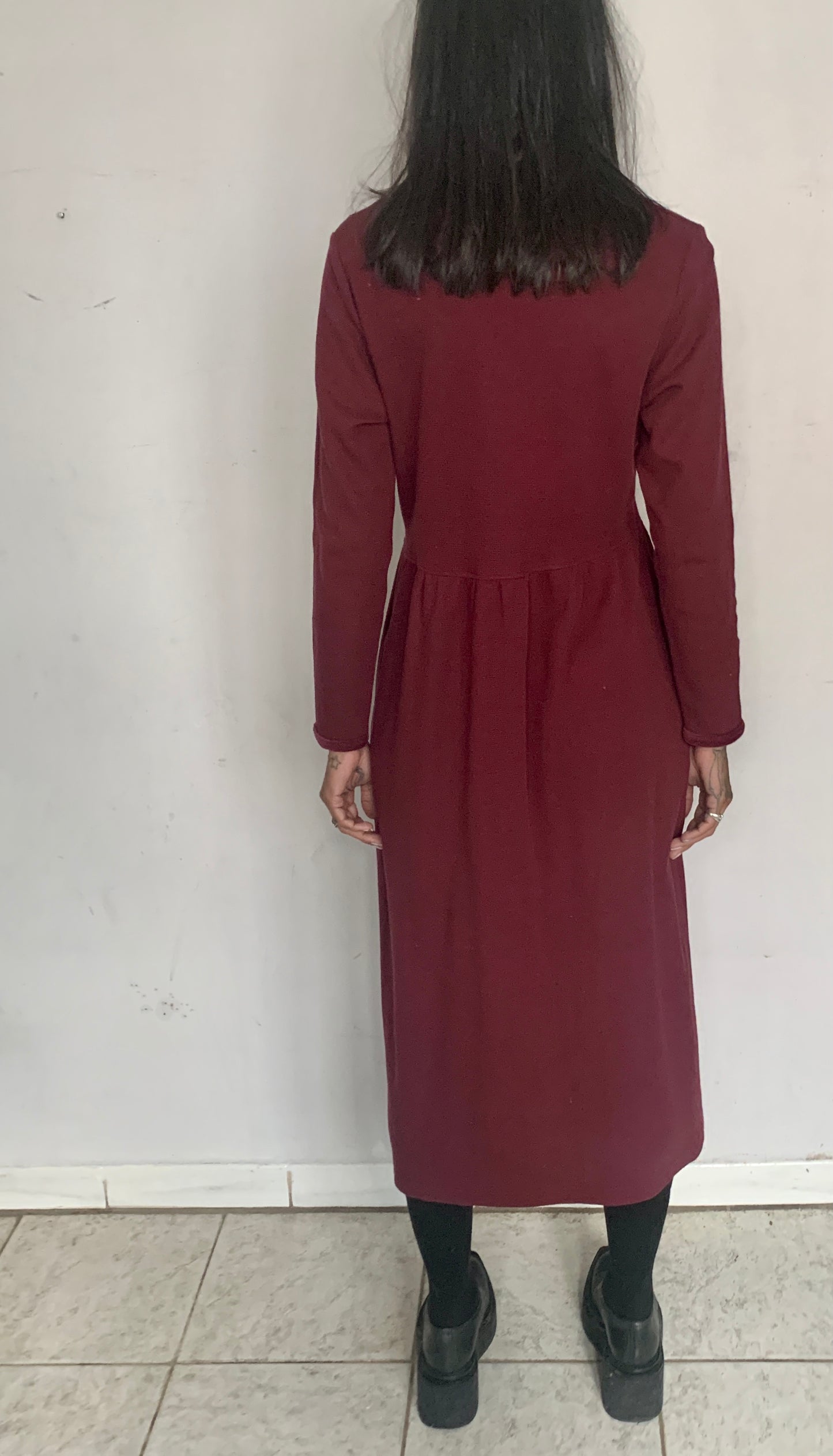 COTTON MAXI DRESS, AUBERGINE