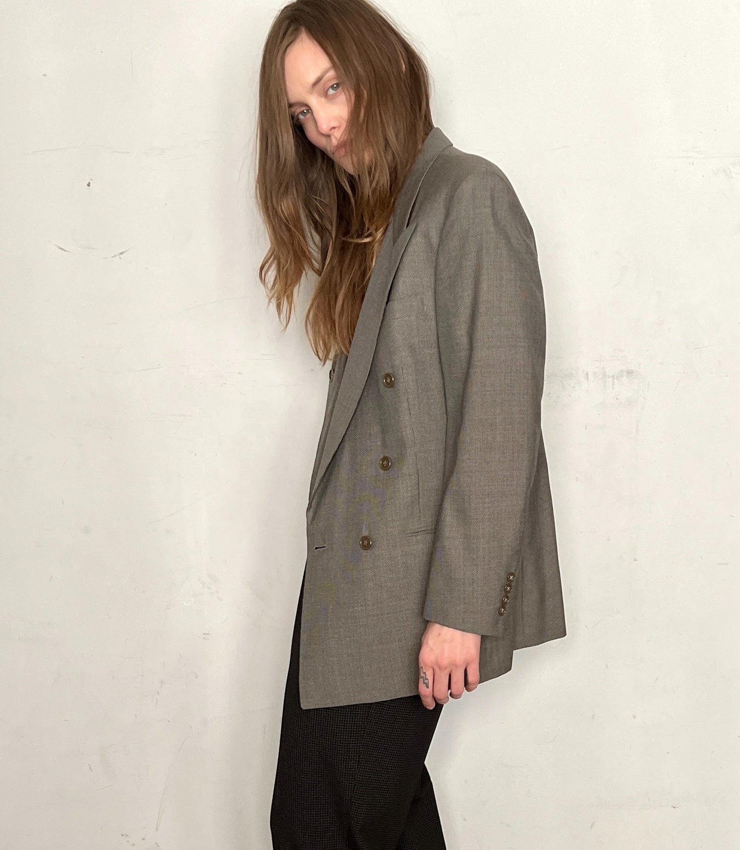 80S CHRISTIAN DIOR OVERSIZED BLAZER, STORMY WEAVE