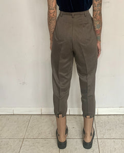 HIGH RISE PLEATED TROUSERS, MOSS