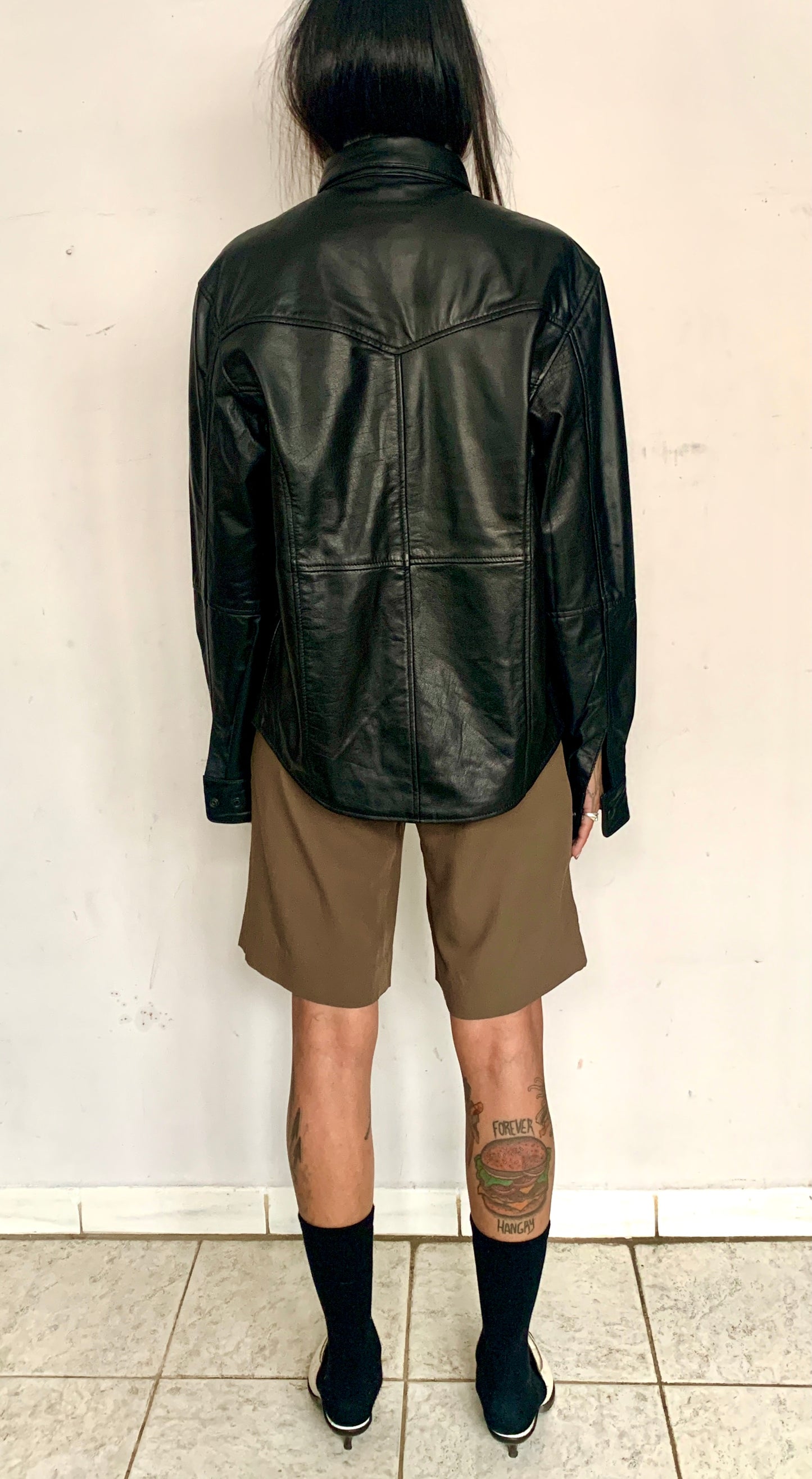 SALVAGED LEATHER SHACKET