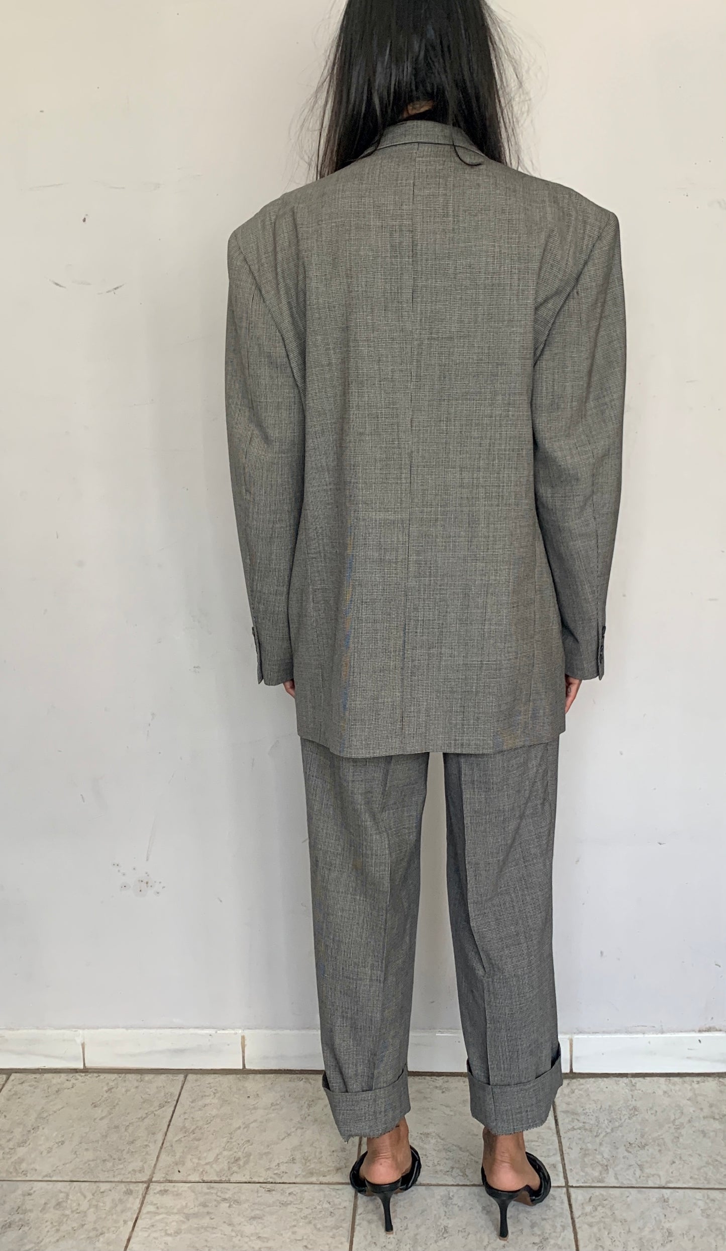 OVERSIZED BOXY SUIT, MINI HOUNDSTOOTH