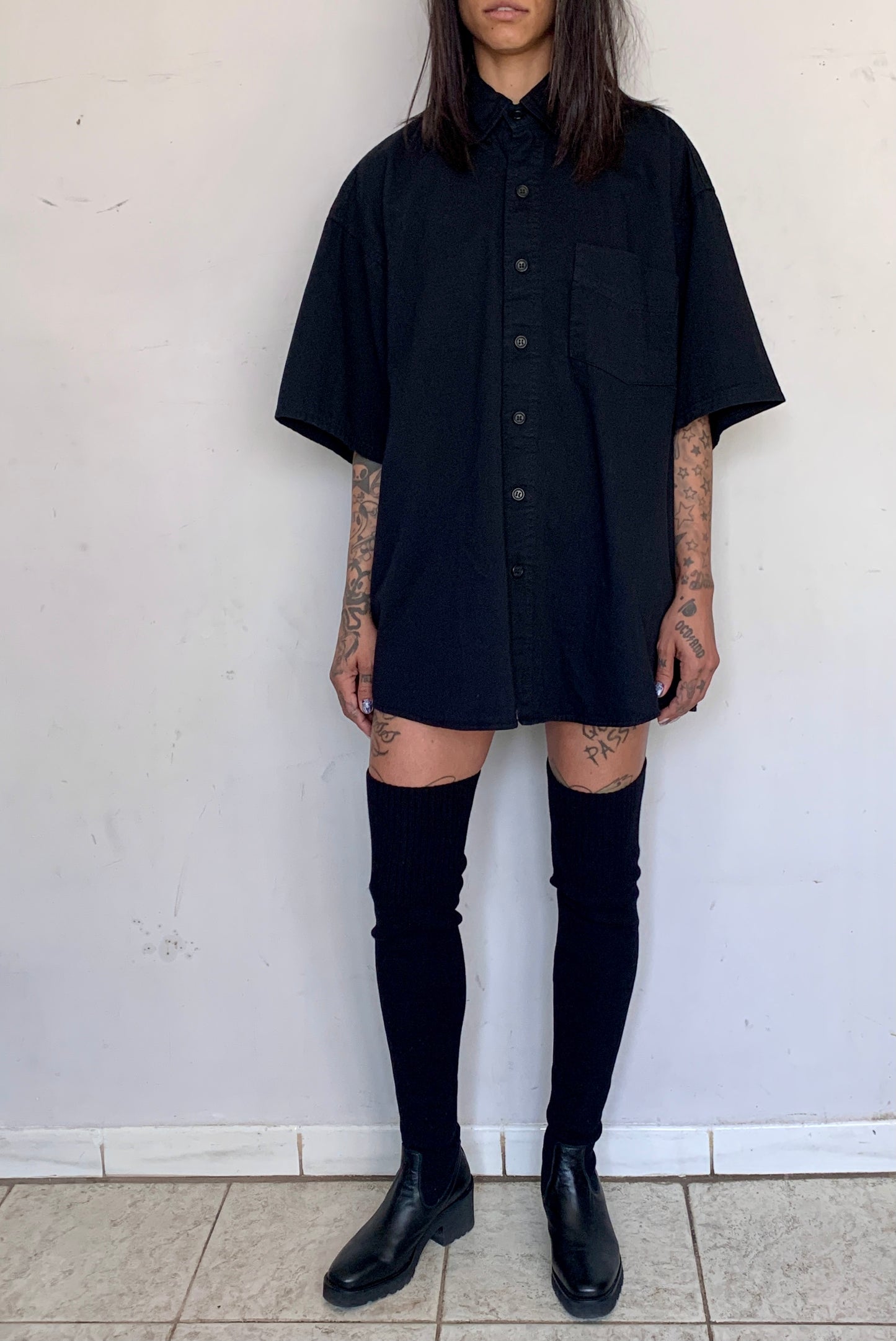 BLACKOUT OVERSIZED COTTON WORK SHIRT