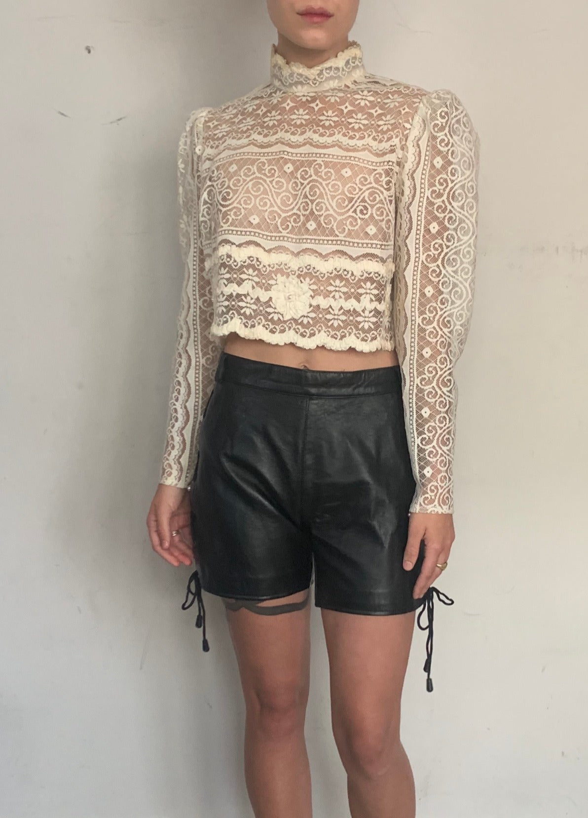 HIGH WAIST LEATHER SHORTS