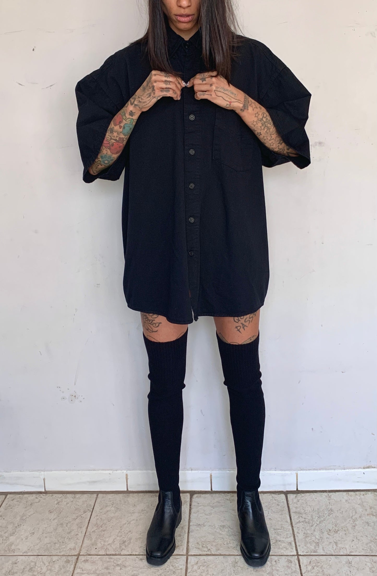 BLACKOUT OVERSIZED COTTON WORK SHIRT